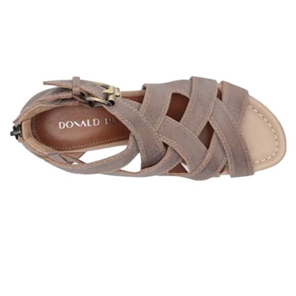 Donald Pliner Valencia Buckle Detail Woven Cage Wedge Sandal Kidskin Leather New - Picture 10 of 16